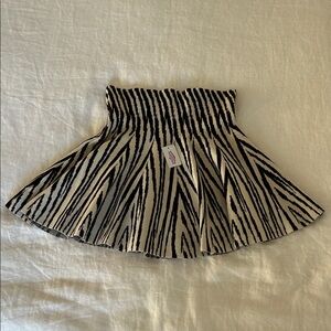 Black and White Zebra Print Mini Pancho